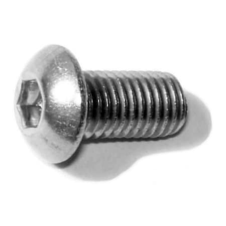 Midwest Fastener 1/4"-28 Socket Head Cap Screw, Button, Plain 18-8 Stainless Steel, 1/2 in Length, 10 PK 79201
